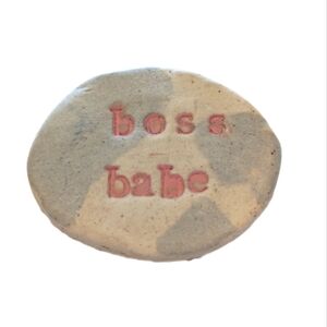 Clay Brooch - Boss Babe